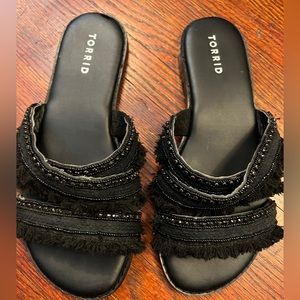 Torrid Black Beaded Slides